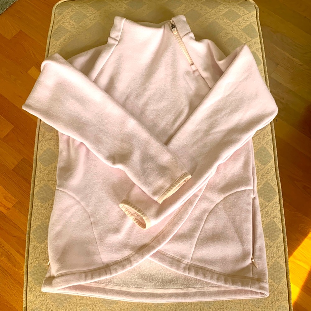 Athleta size 12 pale pink, sweatshirt-type  top, very soft.